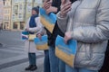 Demonstration in a small town in Poland agains the war in Ukraine